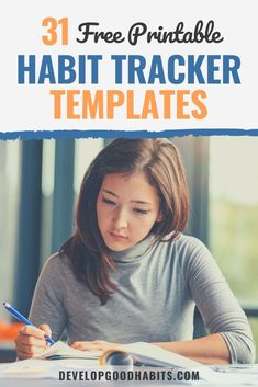 31 Free Printable Habit Tracker Templates for Your 2021 Goals Happy Planner Habit Tracker, 2023 Habit Tracker, Busy Mom Planner, Habit Tracker Template, Daily Routine Habits, Planner Habit Tracker, Printable Habit Tracker, Self Help Skills, Habit Formation