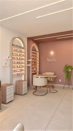 the nail salon is clean and ready for customers to use