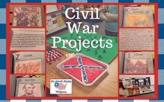 My favorite classroom project was my Civil War project because it gave students choice and integrated the arts! Take a look! Battle Of Gettysburg School Project, Us History Projects, First Grade Projects, American History Projects, Virginia Studies, American Stuff