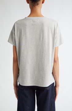 An elevated take on the basic white T-shirt, this version features a boxy, oversized fit with dropped shoulders and offers the softness of Supima® cotton. 23 1/2" length (size Medium) Crewneck Short sleeves Dropped shoulders 100% pima cotton Machine wash, dry flat Made in Portugal SPACE: A shop for emerging and advanced designers This brand has B Corp certification, representing business practices with emphasis on social and environmental performance, accountability and transparency This brand m Everyday Boxy Fit Tops With Shirttail Hem, Boxy Fit Tops With Shirttail Hem For Everyday, Oversized Organic Cotton Tops For Loungewear, Relaxed Everyday T-shirt With Drop Shoulder, Relaxed Boxy Fit Tops With Shirttail Hem, Oversized Organic Cotton Everyday Tops, Oversized Organic Cotton Tops For Everyday, Everyday Oversized Organic Cotton Tops, Relaxed Crew Neck Top With Boxy Fit