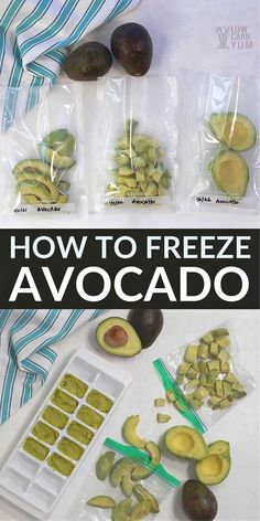 how to freeze avocados in an ice tray and then cut them into small pieces