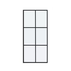 a black and white drawing of a window with four panes on the front side