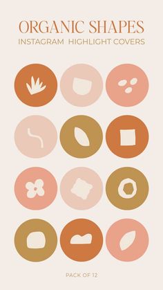 an orange, pink and brown poster with different shapes on it's back side