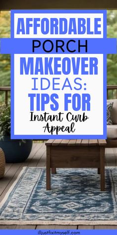 Enhance curb appeal on a budget with porch updates. Diy Porch Cover Budget, Porch Makeover On A Budget, Porch On A Budget, Porch Appeal, Clever Decor, Paint Decor, Home Updates, Porch Makeover