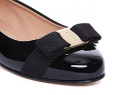 Ferragamo black Varina ballets, patent leather, bow detail, slip onComposition: 100% Patent Leather , Leather Sole Elegant Patent Leather Slip-on Ballet Flats, Luxury Patent Leather Ballet Flats For Evening, Formal Patent Leather Flats With Bow, Elegant Patent Leather Ballet Flats For Party, Elegant Party Patent Leather Ballet Flats, Elegant Party Ballet Flats In Patent Leather, Formal Patent Leather Ballet Flats, Luxury Black Ballet Flats For Work, Formal Black Flats With Bow