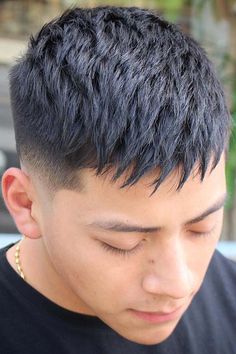 35+ Mid Fade Haircuts To Rock This Year | MensHaircuts.com Asian Crop Top Fade, Textured Crop Hair Men Asian, Crop Top Fade Haircut Men, Short Asian Haircut Men Fade, Mid Fade Crop Top, Mid Fade Textured Top, Crop Top Mid Fade, Textured Crop Top Fade, Textured Mid Fade