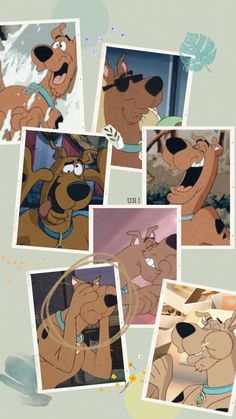 many pictures of scoozie from the cartoon scoozie and friends are shown