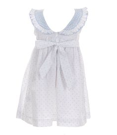 Edgehill Collection Little Girl 2T-6X Smocked Peter Pan Collar Sleeveless Dress #Dillards Heirloom Portraits, Eyelet Dress, Peter Pan Collar, Toddler Sizes, Peter Pan, Kids Dress, Round Neckline, Smocking, Sleeveless Dress