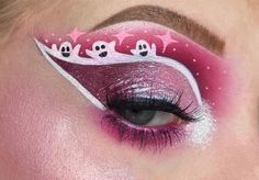 Pink Halloween Eye Makeup, Pastel Halloween Makeup, Ghost Eye Makeup, Halloween Makeup Witch, Most Creative Halloween Costumes