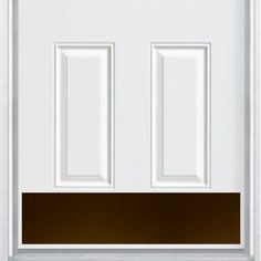 a white door with two brown stripes on it