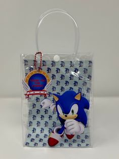 a plastic bag with a sonic character on it