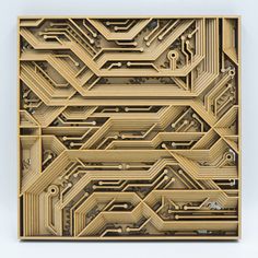 an image of a computer circuit board that looks like it is made out of wood