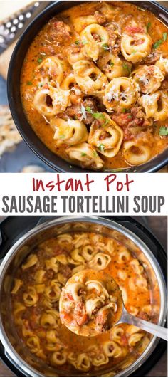 instant pot sausage tortellini soup is an easy and delicious dinner