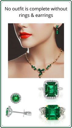 Get perfect emerald jewelry today with an extra 15% OFF! #tinyearrings #biggoldearrings #emeraldearringsdrop #diamondearringsvintage Vintage Diamond Earrings, Emerald Earrings Drop, Tiny Earrings, Jewelry Sets