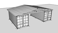 a drawing of a building made out of shipping containers