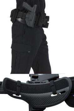 the holster is attached to the pants and belt