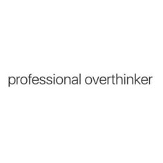 the professional overthinker logo on a white background