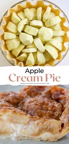 an apple pie is shown with the title above it