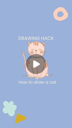 a cat with its eyes closed and the words drawing hack on it