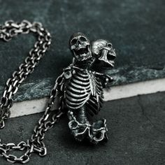 Skeleton Necklace, Fancy Accessories, Human Skeleton, Gothic Design, Stylish Bracelet, Dark Gothic, Skull Necklace, Skull Pendant, Funky Jewelry