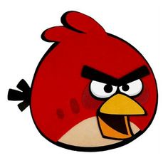 an angry red bird with big eyes