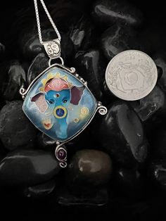 Vibrant, original, boho, contemporary enamel jewelry to add to your heirloom collection. Boho Contemporary, Vitreous Enamel, Cloisonne Enamel, Enamel Jewelry, Peace Sign, Fine Silver, Pendant Necklace, Sterling Silver, Chain