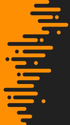 an orange and black background with dots