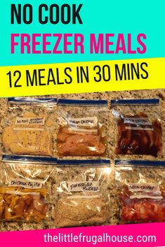 freeze meals in 30 mins are packed into bags