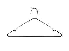 a black and white line drawing of a hanger on a white background with clippings