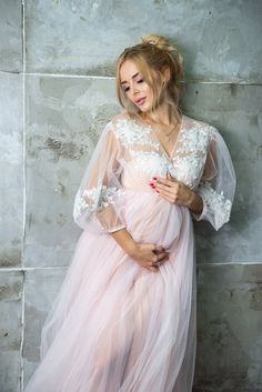 We present you beautiful long light pink maternity dress for pregnant women for photoshoot and Baby shower!We are glad to welcome you in our atelier! In our dresses, the photo session will be unforgettable. And the photos will please you all the rest of your life.  All of the dresses in our shop are made based on your individual measurements. It is personally sewn by our seamstress on professional and modern equipment. We guarantee very high quality of sewing. We take into account all of your wi Pink Tulle Maxi Dress For Wedding, Elegant Tulle Maternity Dress For Bridal Shower, Feminine Pink Maxi Dress For Maternity Wear, Feminine Pink Maxi Dress For Wedding, Pink Feminine Maxi Dress For Wedding, Feminine Pink Maternity Dress For Party, Elegant Pink Maternity Dress For Party, White Tulle Maternity Dress For Party, Elegant Pink Dress For Bridal Shower