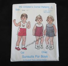 the children's dress patterns are available for boys and girls