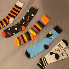 Five Pairs Of Never Worn Socks! No Holes Or Stains Fun Socks, Cheap Retro Multicolor Socks, Cheap Fun Multicolor Socks, Cheap Multicolor Knee-high Socks For Women, Casual Multicolor Character Print Socks, Silly Socks, Comfortable Multicolor Non-slip Socks, Cool Socks, Socks