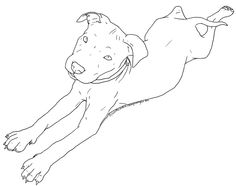 a drawing of a dog laying down