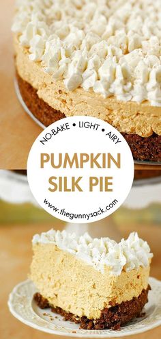 Pumpkin silk pie is no-bake, light, and airy. New Pumpkin Pie Recipe, White Pumpkin Desserts, Turkey Pumpkin Pie, Pumpkin Pie Icing, Buttermilk Pumpkin Pie Recipe, Dense Pumpkin Pie, Pumpkin Pie Cool Whip Recipe, Pumpkin Cream Pie With Ginger Snap Crust, Pumpkin Moose Pie Recipe