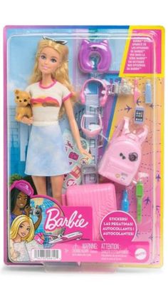 barbie doll with accessories in the package