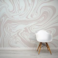 Dopenas Grey Ripple Wavy Lines Wallpaper Mural with White Chair Wavy Lines Wallpaper, Seaside Wallpaper, Vinyl Wall Covering, Tropical Art Deco, Tree Wall Murals, Scandinavian Wallpaper, Turquoise Wallpaper, Abstract Wallpaper Design, Boho Wallpaper