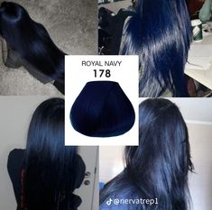 Blue Hair On Dark Hair, Midnight Blue Hair No Bleach, Deep Blue Hair Dye, Super Dark Blue Hair, Dark Navy Hair Midnight Blue, Hair Inspo For Dark Hair, Very Dark Blue Hair, Blue Asian Hair, Dark Blue Skunk Stripe Hair