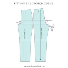 the front and back view of a pants pattern with measurements for each side, including the bottom