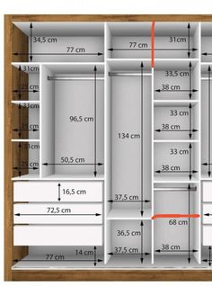 Sliding Wardrobe Design Modern Luxury, 4 Door Wardrobe Design, Closet Design Plans, Sliding Door Wardrobe Designs, Modern Cupboard, Wardrobe Measurements, Dream Closet Design, Closet Design Layout, Modern Cupboard Design