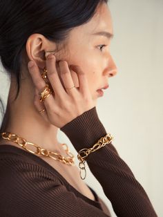 Editor's NotesELISE.J isan eco-friendly jewelry brand based in San Francisco. Inspired by the naturalbeauty of California, its jewelry brings joy and happiness to everyday life.Double gold ring can be a stylish point item with no need other layered rings. Luxurious touch upgrades yourlook. - Three types of connected gold rings-Simple but unique point- Adjustable open back design- Goldfilled process which is 15-20 times thicker and less discolored than gold plated Measurements(in.)- Siz Everyday Yellow Gold Open Ring Bracelets, Everyday Yellow Gold Open Ring Bracelet, Everyday Recycled Gold Bracelet, Nature-inspired Gold Open Ring Jewelry, Everyday Gold Jewelry With Ring Detail, Everyday Gold Nature-inspired Jewelry, Hypoallergenic Gold Nature-inspired Jewelry, Hypoallergenic Nature-inspired Gold Jewelry, Nature-inspired Hypoallergenic Gold Jewelry