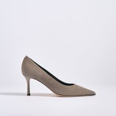 Classic Pump 70 | Koala Suede Pump | Marion Parke Comfortable Pumps, Suede Fashion, Classic Pumps, 4 Inch Heels, For A Reason, Suede Pumps, Work Wardrobe, Gray Suede, Toe Designs