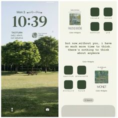 an image of a park with trees in the background and text that reads, mom's phone 10 39