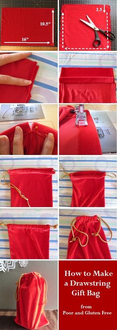 how to make a drawstring gift bag