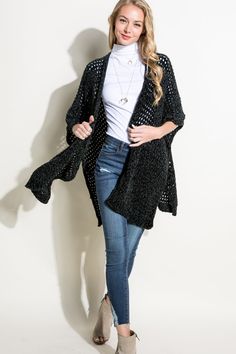 ⭐️ S A L E ⭐️ reg. price $50 The Sherry Chenille Cardigan is a super soft chenille open knit layer that you will love! The Sherry is One Size that fits all size XS - 3XL Chenille Cardigan, Chenille Sweater, Open Knit, Mocha, Sweater Cardigan, Duster Coat, Knitting