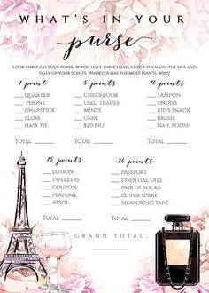 a wine tasting game with pink flowers and the eiffel tower in the background