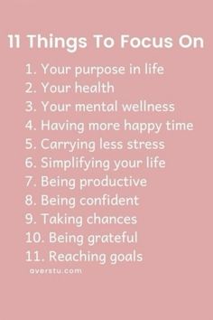 the 11 things to focus on your purpose in life