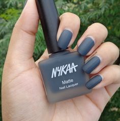 Nail Paint Colors Shades, Nailpaints Colors Latest, Nykaa Nail Polish, Nailpaints Colors, Mate Nail Polish, Mat Nail Polish, Black Nail Paint, Black Nail Color, Matt Nail Polish