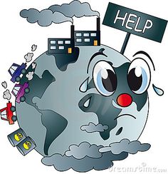 a cartoon globe with people around it holding a sign that says help on the top