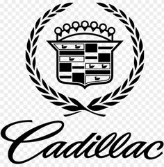 the cadillac logo is shown in black and white