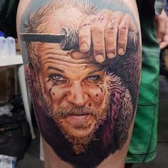 Floki. Vikings Tattoo Portrait, Native American Tattoo, Vikings Tv, Realistic Tattoo, Line Art Tattoos, Viking Tattoos, Ragnar Lothbrok